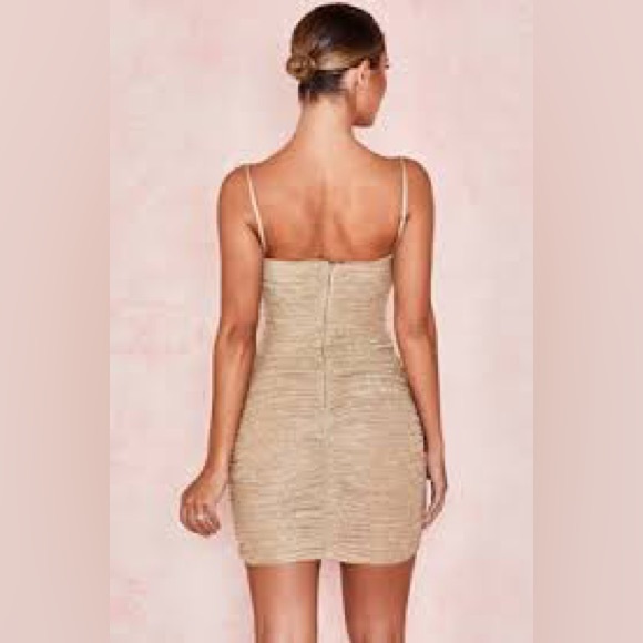 House of CB Ella Dress in Gold Size XS Glitter Sparkle Ruched Mistress Rocks - Picture 2 of 5